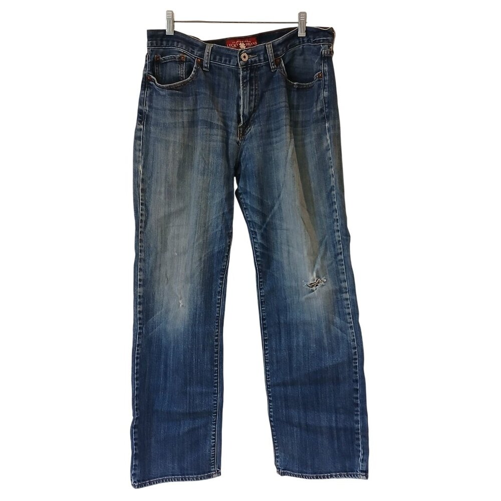 Lucky Brand Mens Jeans 34x34 (32" Inseam) Distressed Denim 361 VTG Straight #V38
